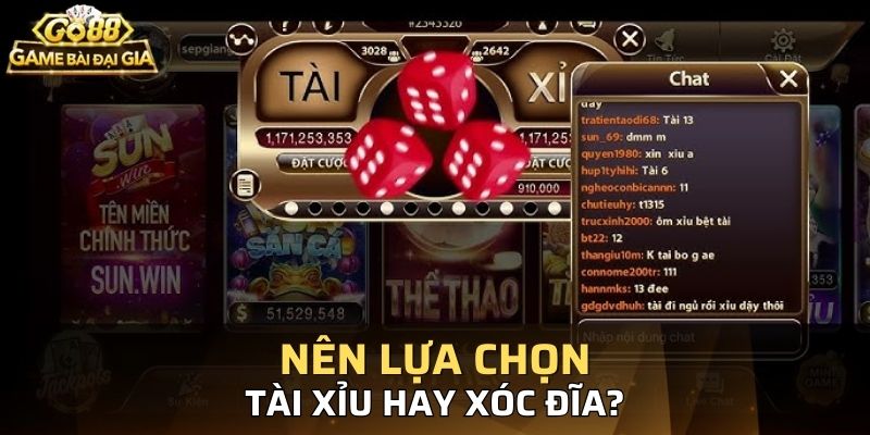 Phân biệt tài xỉu và xóc đĩa cụ thể để người chơi nắm được